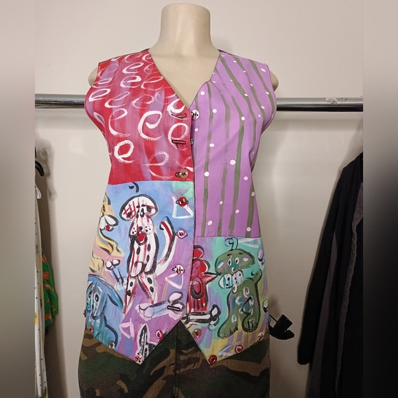 Encore Silkscapes Hand Painted Vest M. - Picture 1 of 3